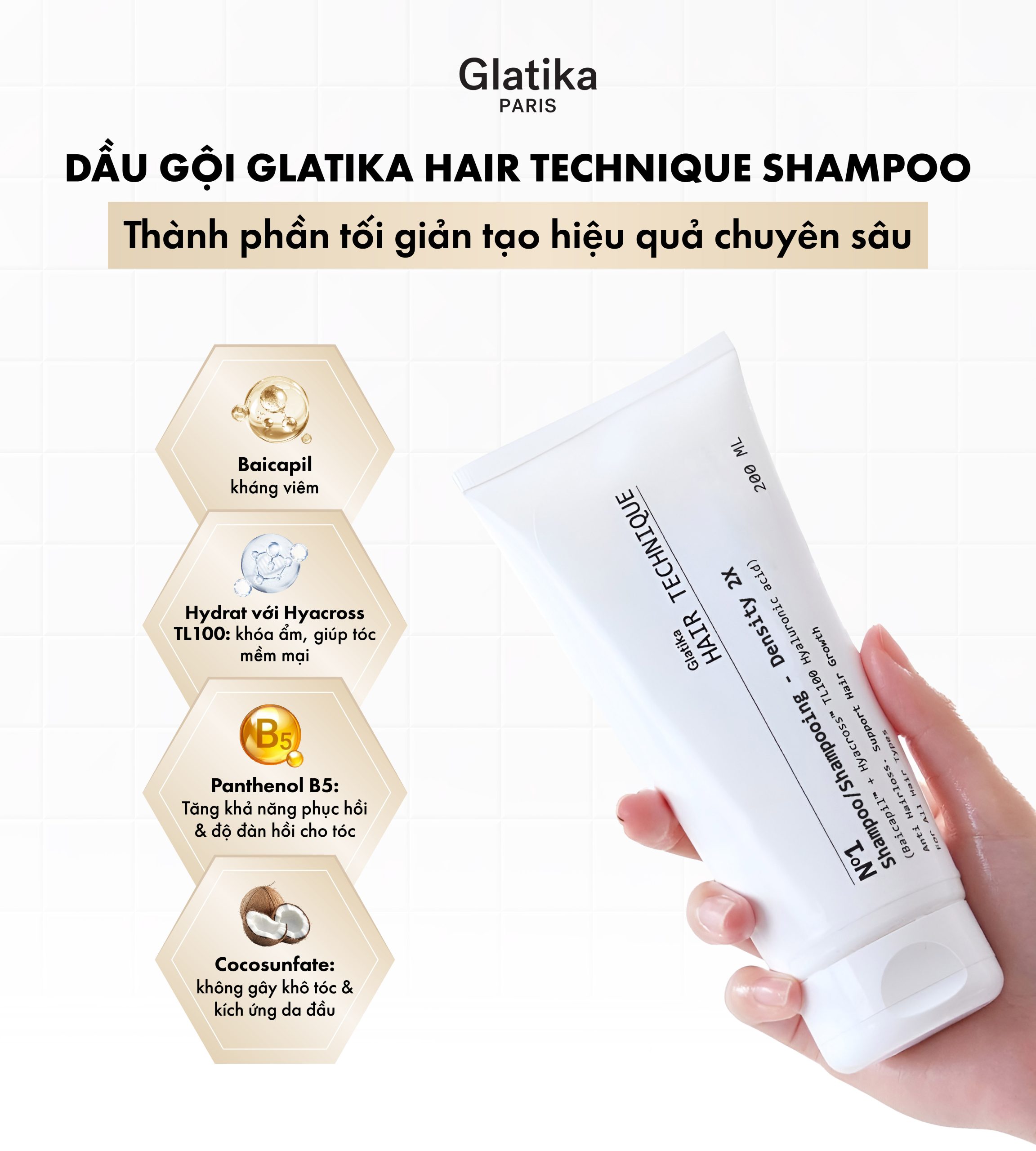 Thành phần nổi bật của Dầu gội Glatika Hair Technique Shampoo là gì?