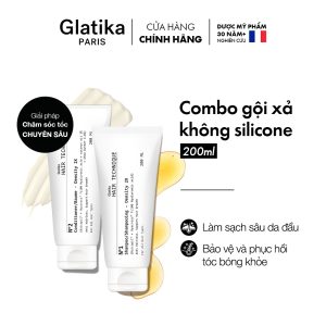 Combo dầu gội và dầu xả Glatika Hair Technique Density 2X 200ml giúp làm sạch sâu và tóc chắc khỏe, bóng mượt