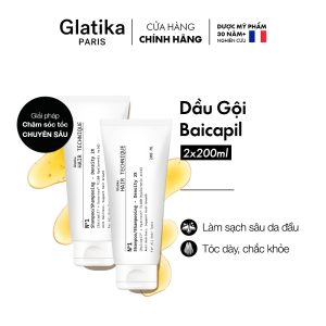 Combo dầu gội và dầu xả Glatika Hair Technique Density 2X 200ml giúp làm sạch sâu và tóc chắc khỏe, bóng mượt