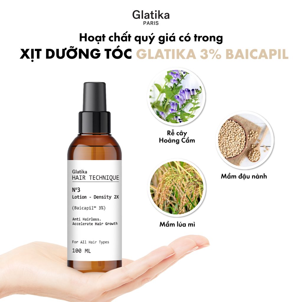 Hoạt chất trong xịt mọc tóc Glatika Lotion Hair Technique