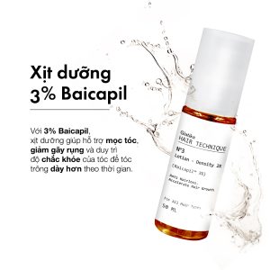 Xịt dưỡng mọc tóc Glatika Hair Technique Density 2X minisize 50ml với Baicapil 3% giúp giảm rụng và kích thích tóc mọc chắc khỏe
