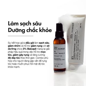 Combo dầu gội và xịt dưỡng Glatika Hair Technique Density 2X giúp làm sạch da đầu và hỗ trợ tóc mọc chắc khỏe