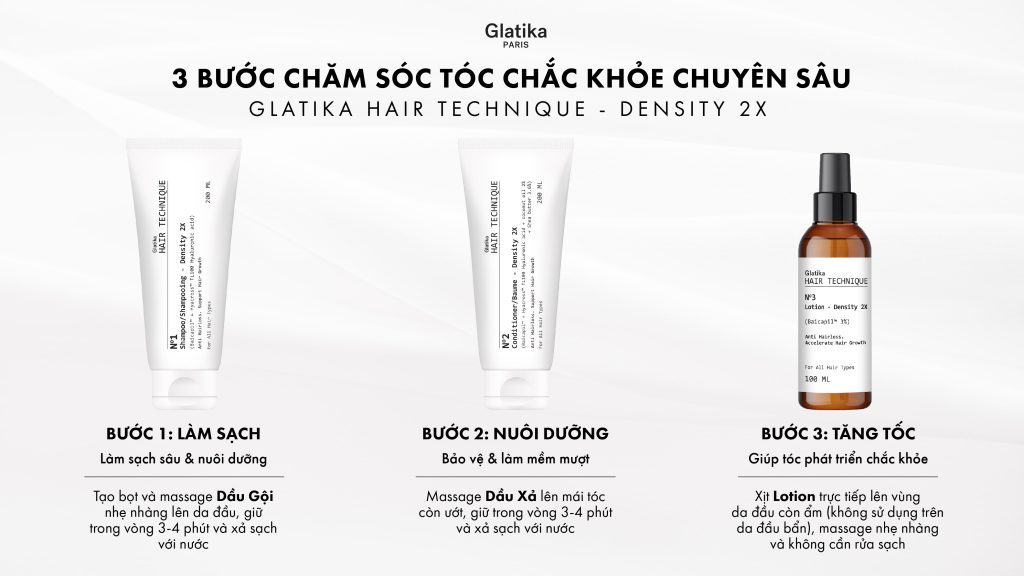 Glatika hair routine gội xả xịt