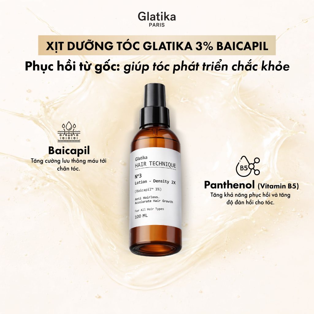 Xịt dưỡng tóc Glatika 3% Baicapil