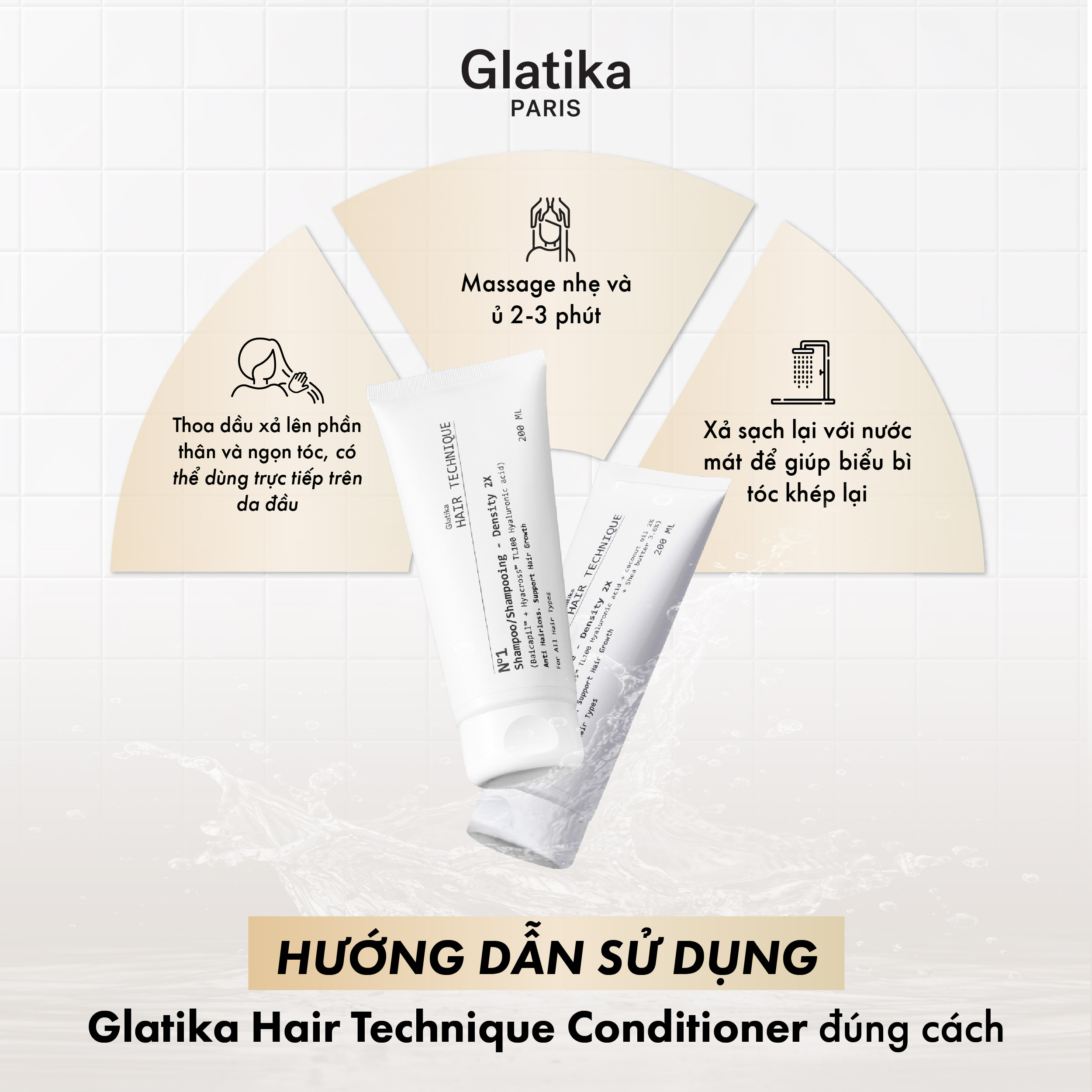Cách sử dụng Dầu xả Glatika Hair Technique Conditioner để bảo vệ tóc yếu hiệu quả nhất